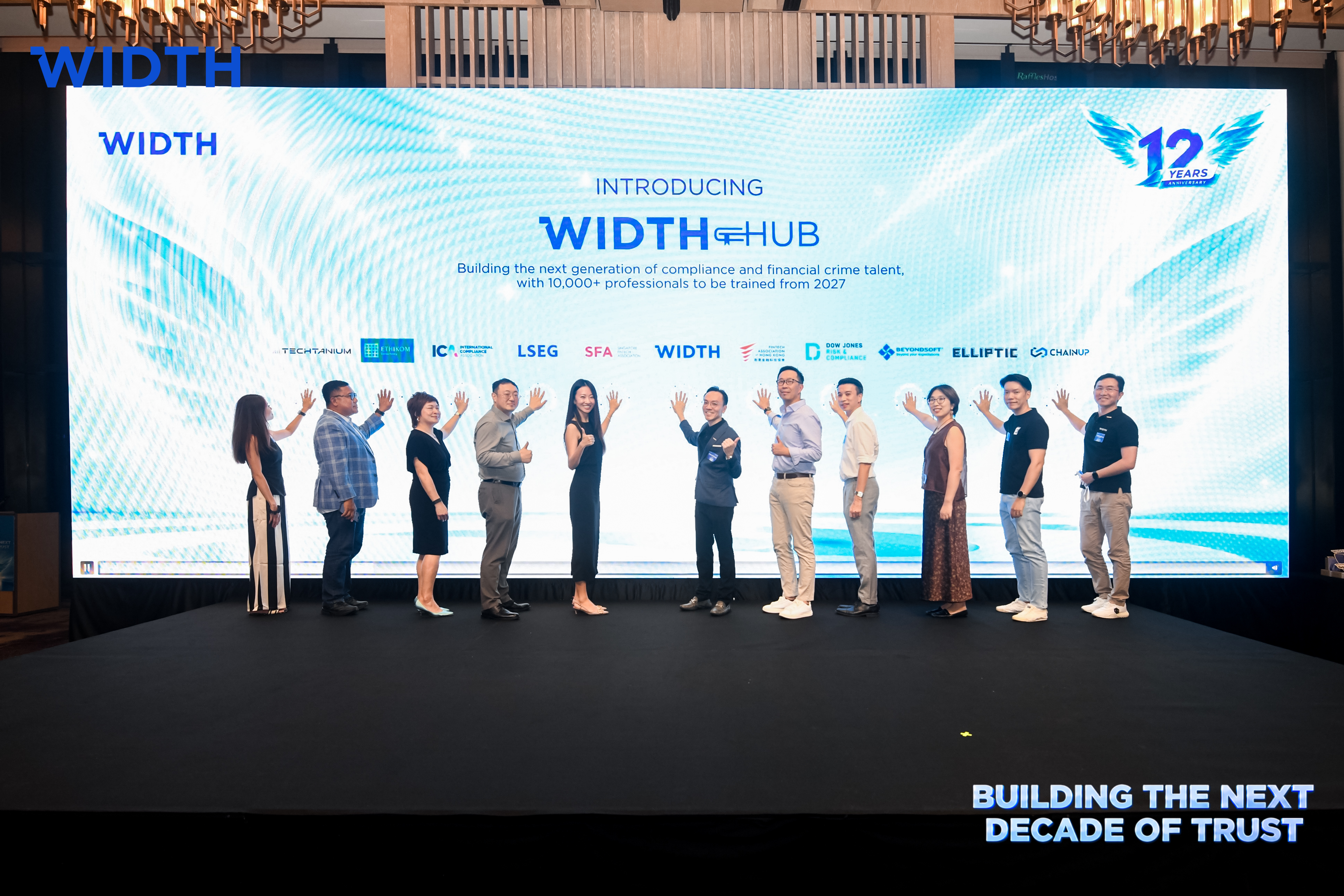 WIDTH Hub being introduced on stage at WIDTH's 12th anniversary event