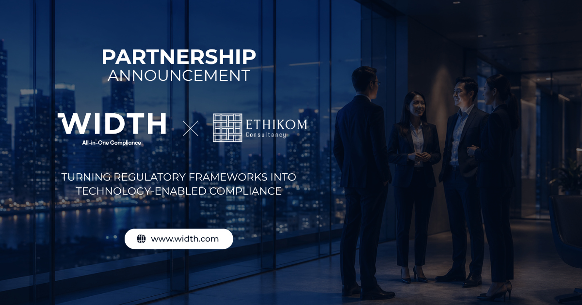 Ethikom and WIDTH collaboration connecting regulatory advisory expertise with AI-native compliance technology