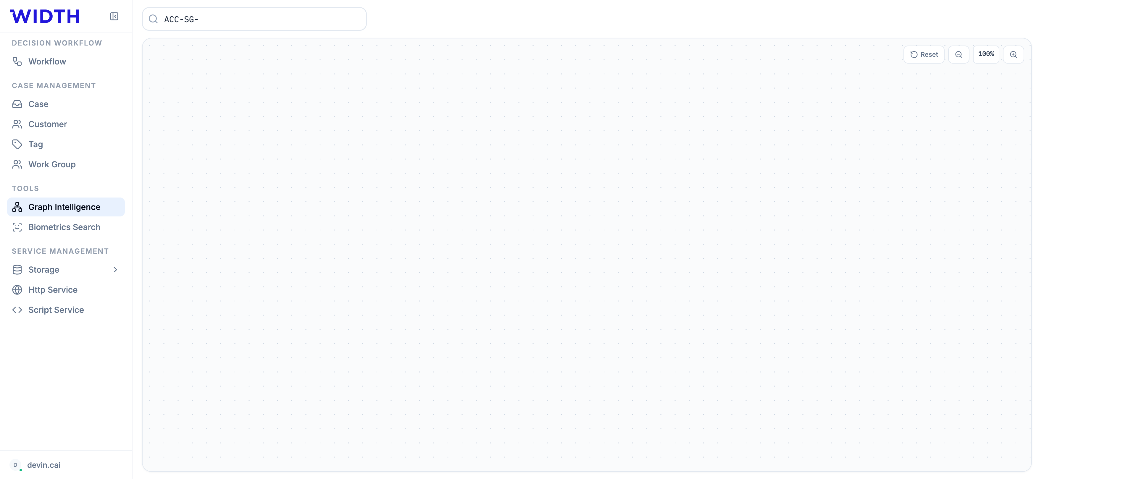 WIDTH digital assets dashboard
